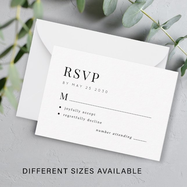 Simple wedding black and white budget RSVP Card (Creator Uploaded)