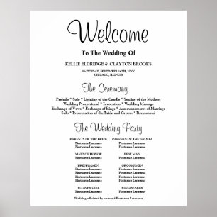 Simple Wedding Ceremony Program Sign