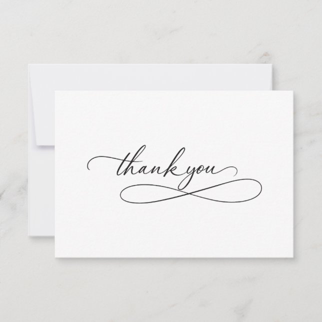 Simple Wedding Custom Names Thank You Card (Front)