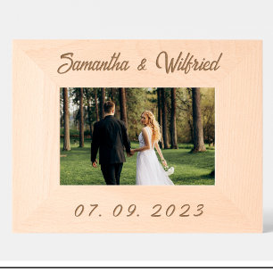 Simple Wedding Date Name Custom Wood Frames
