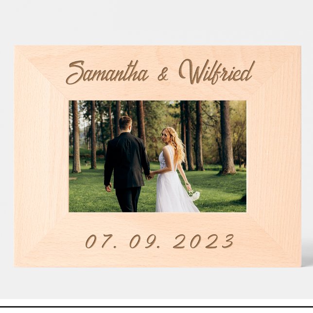 Simple Wedding Date Name Custom Wood Frames (Creator Uploaded)