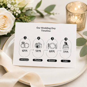 Simple Wedding Day Timeline Enclosure Card