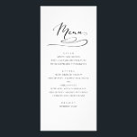 Simple wedding dinner menu. Modern black and white Rack Card<br><div class="desc">Modern black and white wedding menu. Suitable for birthday,  anniversary and any other party. Contact me,  please,  if you need additional items.</div>