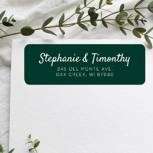 Simple Wedding Emerald Green Return Address