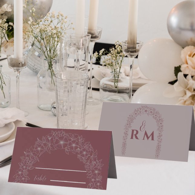 Simple Wedding Gate Red Floral Place Card (Creator Uploaded)