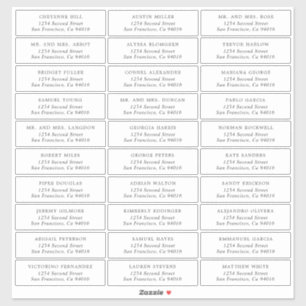 Simple Wedding Guest Address Labels