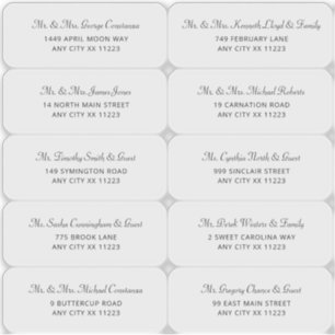 Simple Wedding Guest Address Labels