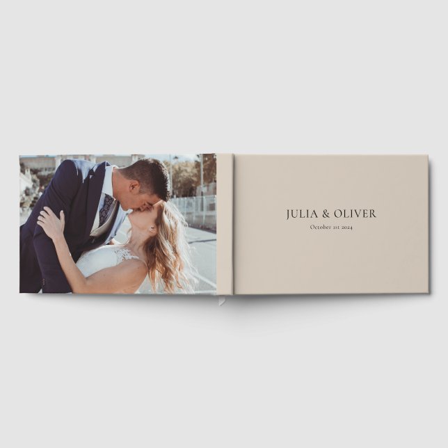Simple Wedding Guest Book, Linen Wedding Guest  Book (Full)
