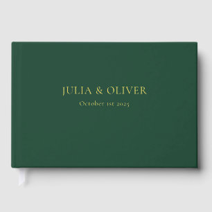 Simple Wedding Guest Book, Linen Wedding Guest Fo Book
