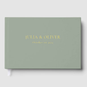 Simple Wedding Guest Book, Linen Wedding Guest  Fo Book
