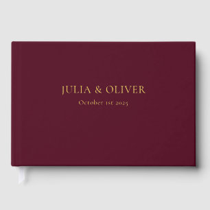 Simple Wedding Guest Book, Linen Wedding Guest Fo Book