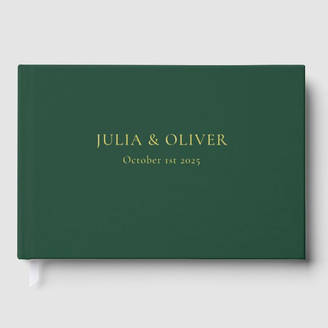 Simple Wedding Guest Book, Linen Wedding Guest  Fo Guest Book (Front)