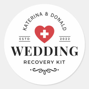  Simple Wedding Hangover Recovery Kit Classic Roun Classic Round Sticker