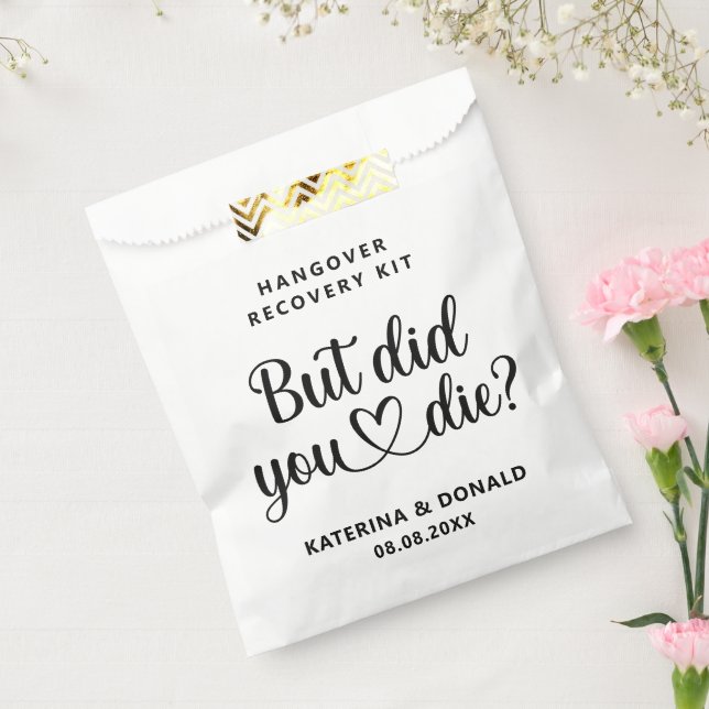 Simple Wedding Hangover Recovery Kit  Favour Bags (Sealed)