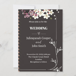 Simple wedding invitation card