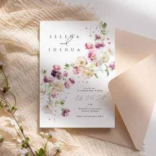 Simple Wedding Invitation   Fun Floral Design