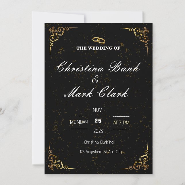 SIMPLE WEDDING INVITATION GOLDEN (Front)