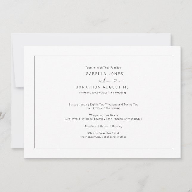 Simple Wedding Invitation with RSVP (Front)