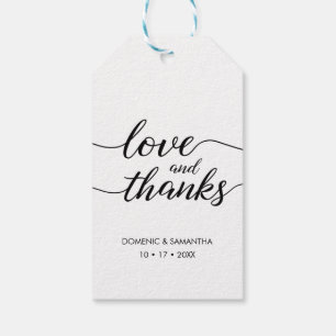 Simple Wedding Love and thanks Script Custom Gift Tags