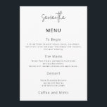 Simple Wedding Menu Card with Guest Name<br><div class="desc">Simple Wedding Menu Card with Guest Name. A great alternative to place cards at your wedding or rehearsal dinner, with your guest's name on their menu. This fully customisable modern design is easy to personalise with your guest name and menu details. You can also change text and background color to...</div>