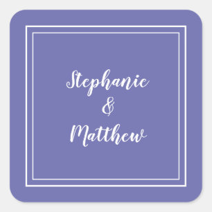 Simple Wedding Modern Periwinkle Blue Thank You Square Sticker