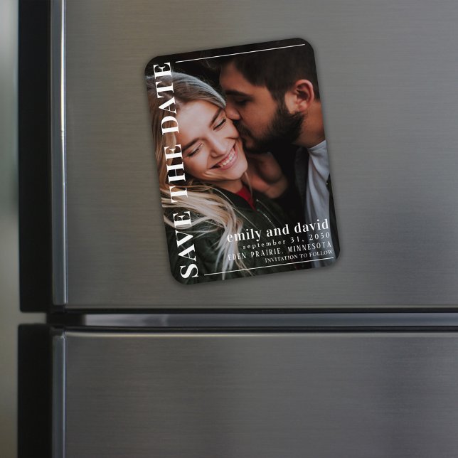 Simple Wedding Modern Photo Save the Date Magnet (Creator Uploaded)