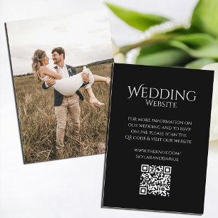 Simple Wedding Monogram Classic Minimal QR Code Enclosure Card