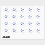 Simple Wedding Monogram Classic Round Sticker<br><div class="desc">Elegant and Simple Wedding Monogram</div>