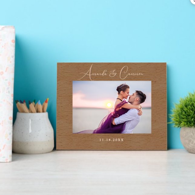 Simple Wedding Monogram Laser Etched Picture Frame (Creator Uploaded)