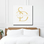 Simple Wedding Monogram Personalised With Name Canvas Print<br><div class="desc">Celebrate your special day with the White and Gold Simple Wedding Monogram Personalised With Name Canvas Print. This stunning piece of wall art is designed to add a touch of elegance and personalisation to any home. Featuring a chic white and gold colour scheme, this canvas print showcases your custom monogram...</div>