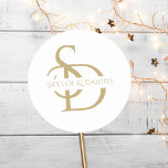 Simple Wedding Monogram Personalised With Name Classic Round Sticker<br><div class="desc">Add a personalised touch to your wedding details with the Simple Wedding Monogram Personalised With Name Classic Round Sticker. Featuring a custom monogram with the bride and groom’s initials, these elegant stickers are perfect for sealing wedding envelopes, decorating favours, or adding a stylish accent to your wedding stationery. The simple...</div>