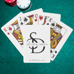 Simple Wedding Monogram Personalised With Name Playing Cards<br><div class="desc">Elevate your wedding celebration with these Simple Wedding Monogram Personalised Poker Cards. Designed with sophistication in mind, these custom card decks feature your initials in an elegant monogram, perfectly suited for a black and gold wedding theme. Whether used as wedding favours or a special keepsake, these personalised playing cards add...</div>