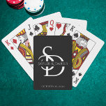 Simple Wedding Monogram Personalised With Name Playing Cards<br><div class="desc">Add a touch of elegance to your wedding or special celebration with these Simple Wedding Monogram Personalised Poker Cards. These custom card decks feature the couple's initials in a sophisticated monogram design, perfectly tailored for a black and gold wedding theme. Whether you’re planning a wedding, anniversary, or any celebration, these...</div>