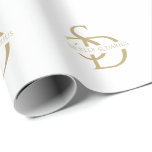 Simple Wedding Monogram Personalised With Name Wrapping Paper<br><div class="desc">Elevate your gift presentation with the Simple Wedding Monogram Personalised With Name Wrapping Paper. This elegant and modern gift wrap features a custom monogram, making it perfect for wedding or engagement gifts. The stylish white and gold design adds a luxurious touch, while the personalised name and initials ensure that your...</div>