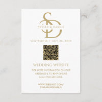 Simple Wedding Monogram Upload Photo QR Code RSVP