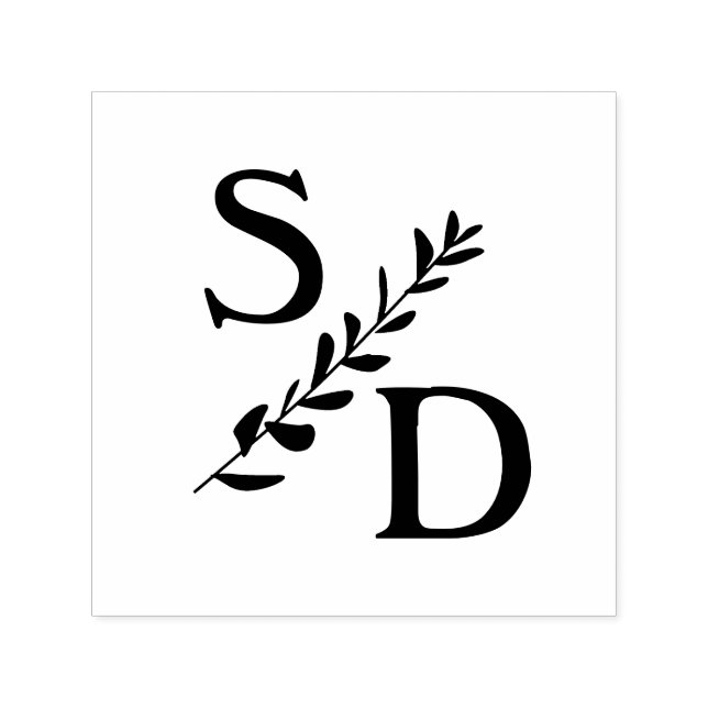 Simple wedding monogram with initials self-inking stamp (Design)