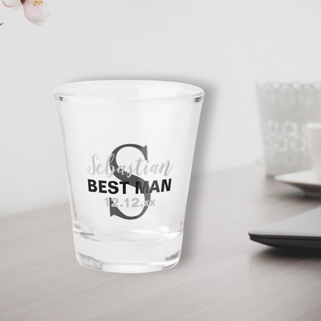 Simple Wedding Party Name Personalised Shot Glass (Creator Uploaded)