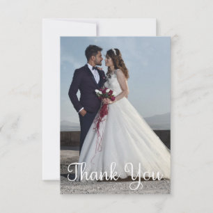 Simple Wedding Photo Add Your Greeting Thank You Card
