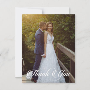 Simple Wedding Photo Add Your Greeting  Thank You Card