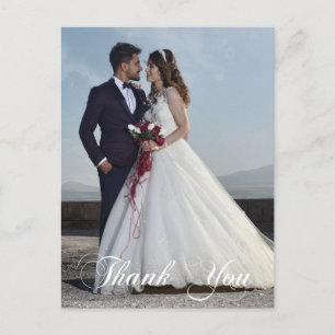 Simple Wedding Photo Add Your Greeting Thank You Postcard