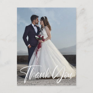 Simple Wedding Photo Add Your Greeting Thank You Postcard