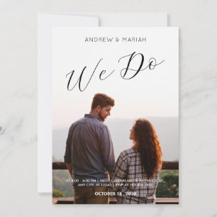 Simple wedding photo minimalist Invitation