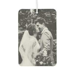 Simple Wedding Photo Newlyweds Couple  Car Air Freshener
