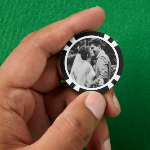 Simple Wedding Photo Newlyweds Couple Poker Chips