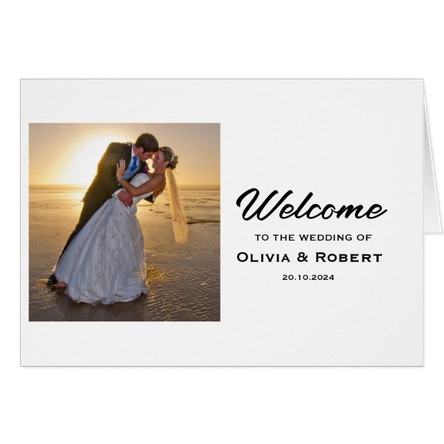 Simple Wedding Photo Tabletop Sign (Front Horizontal)