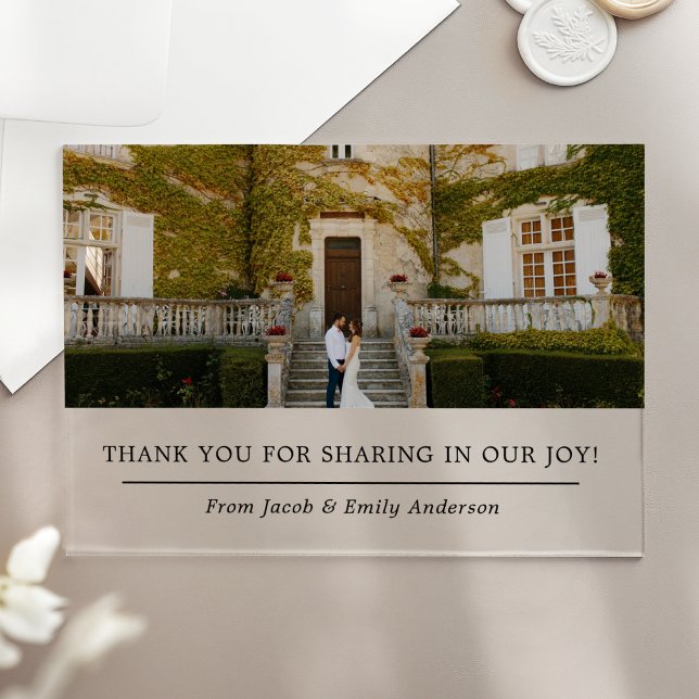 Simple Wedding Photo Thank You Acrylic Invitations (Creator Uploaded)