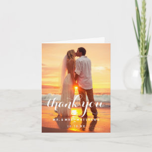 Simple Wedding Photo Thank You Card