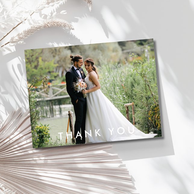 Simple Wedding Photo Thank You Card (Simple Wedding Photo Thank You Card)