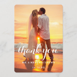 Simple Wedding Photo Thank You Card