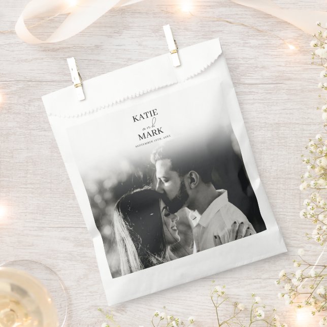 Simple Wedding Photo Thank You Favour Bags (Clipped)